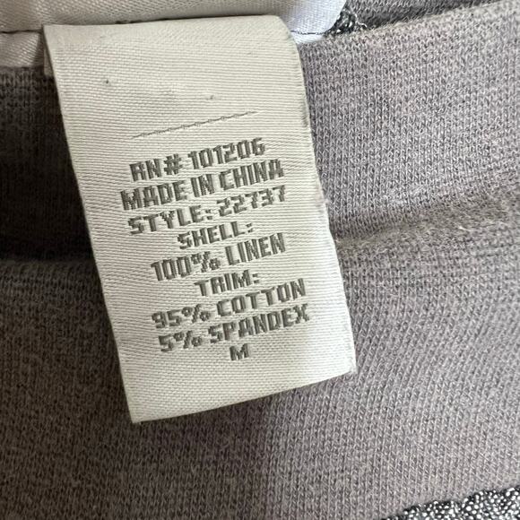 Soft Surrounding 100% Linen Pants MEDIUM High Rise Wide Leg Pull On Woven Casual - Picture 6 of 9